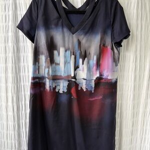 Abstract Cityscape Dress by Willow and Thread